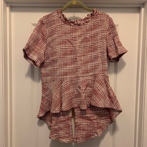 HP! Peplum hi-lo Blouse Anthropologie Sz LG